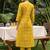 Women Floral Printed Pleated  Cotton Kurta with Trousers