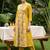Women Floral Printed Pleated  Cotton Kurta with Trousers
