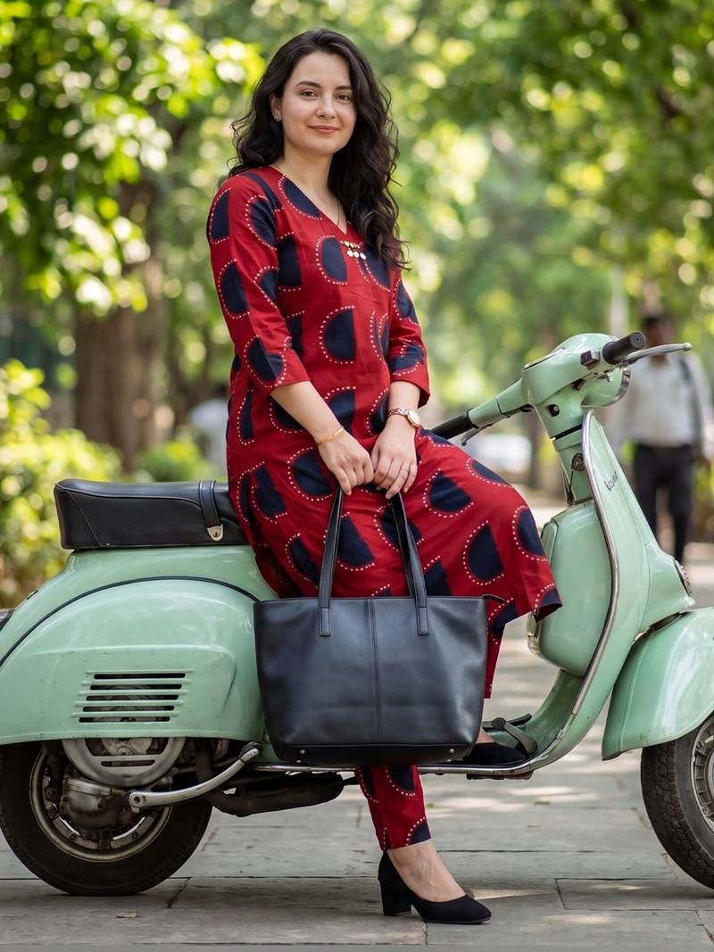 Women Printed Regular Kurta with Trousers