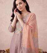 Women Floral Embroidered Regular Mirror Work Kurta with Trousers & With Dupatta