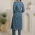 Women Embroidered  Cotton Kurta With Trouser