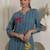 Women Embroidered  Cotton Kurta With Trouser