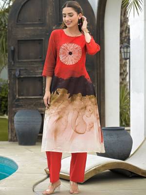Women Dyed Regular  Cotton Kurta with Trousers 5