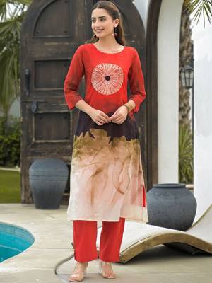 Women Dyed Regular  Cotton Kurta with Trousers 7