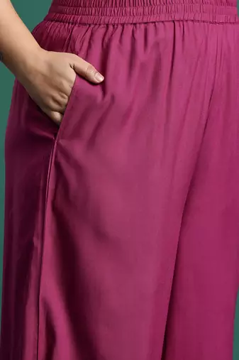 Plus Size Pink Embroidered Straight Kurta Salwar With Dupatta Set