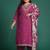 Plus Size Pink Embroidered Straight Kurta Salwar With Dupatta Set