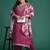 Plus Size Pink Embroidered Straight Kurta Salwar With Dupatta Set