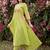 Women Floral Embroidered Empire Thread Work  Cotton Kurta with Trousers & With Dupatta