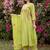 Women Floral Embroidered Empire Thread Work  Cotton Kurta with Trousers & With Dupatta