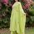 Women Floral Embroidered Empire Thread Work  Cotton Kurta with Trousers & With Dupatta