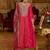 Floral Embroidered V-Neck A-Line Kurta With Trousers & Dupatta