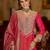 Floral Embroidered V-Neck A-Line Kurta With Trousers & Dupatta