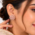 Pearl cluster flower stud earrings, pink freshwater pearl