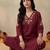Women Ethnic Motifs Embroidered Regular Thread Work  Cotton Kurta with Trousers