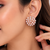 Pearl cluster flower stud earrings, pink freshwater pearl