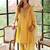 Floral Yoke Design Sequnnied Straight Kurta With Trousers & Dupatta