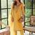 Floral Yoke Design Sequnnied Straight Kurta With Trousers & Dupatta