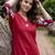 Women Embroidered Pleated Thread Work  Cotton Kurta with Trousers