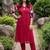 Women Embroidered Pleated Thread Work  Cotton Kurta with Trousers