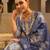 Floral Woven Design V-Neck Liva Zari Straight Kurta & Trousers With Dupatta