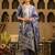 Floral Woven Design V-Neck Liva Zari Straight Kurta & Trousers With Dupatta