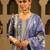 Floral Woven Design V-Neck Liva Zari Straight Kurta & Trousers With Dupatta