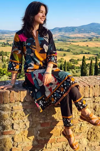 Women Ethnic Motifs Printed Regular  Cotton Kurta with Trousers