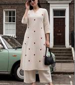 Women Ethnic Motifs Embroidered Regular Thread Work Kurta with Palazzos