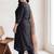 Plus Size Black Solid A-Line Kurta Trousers With Dupatta Set