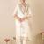 Floral Embroidered Round Neck Kurta With Trousers & Dupatta