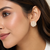 Freshwater pearl cluster stud earrings, white floral design