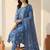Women Floral Printed Regular Thread Work Kurta with Trousers & With Dupatta