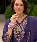 Women Floral Embroidered Panelled Sequinned Kurta with Trousers & With Dupatta