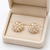 Freshwater pearl cluster stud earrings, white floral design
