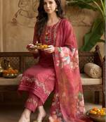 Women Floral Embroidered Regular Thread Work Kurta with Trousers & With Dupatta