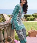 Women Floral Printed Regular  Cotton Kurta with Palazzos