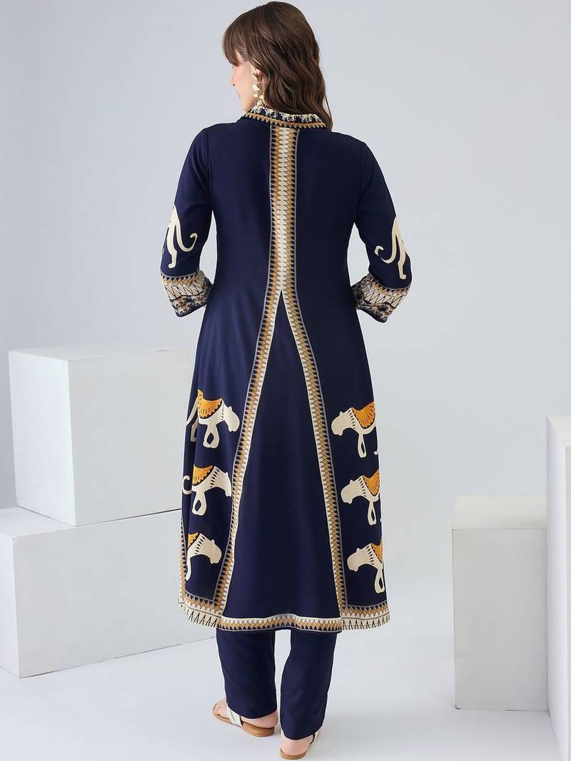 Women Ethnic Motifs Printed Regular Kurta with Trousers