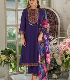 Floral Embroidered Sequinned Kurta With Trousers & Dupatta