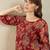 Women Floral Printed Pleated  Cotton Kurta with Trousers