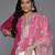 Plus Size Magenta Embroidered Straight Kurta Trousers With Dupatta Set