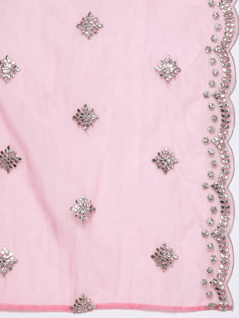 Plus Size Magenta Embroidered Straight Kurta Trousers With Dupatta Set