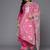 Plus Size Magenta Embroidered Straight Kurta Trousers With Dupatta Set