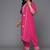 Plus Size Magenta Embroidered Straight Kurta Trousers With Dupatta Set