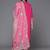 Plus Size Magenta Embroidered Straight Kurta Trousers With Dupatta Set