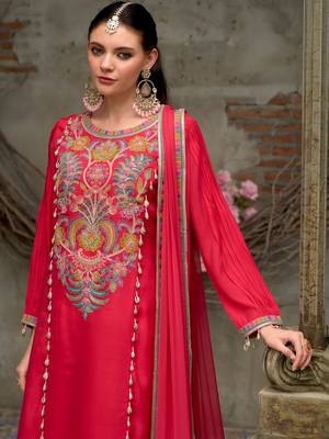 Women Ethnic Motifs Embroidered Kurta with Trousers & Dupatta 1
