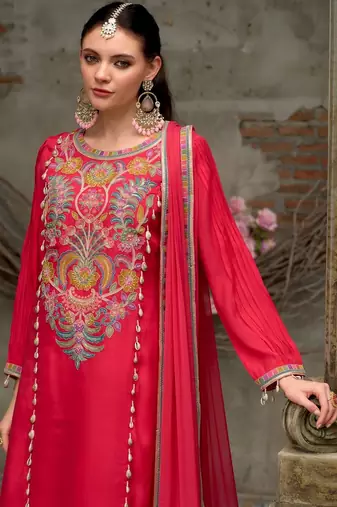 Women Ethnic Motifs Embroidered Kurta with Trousers & Dupatta