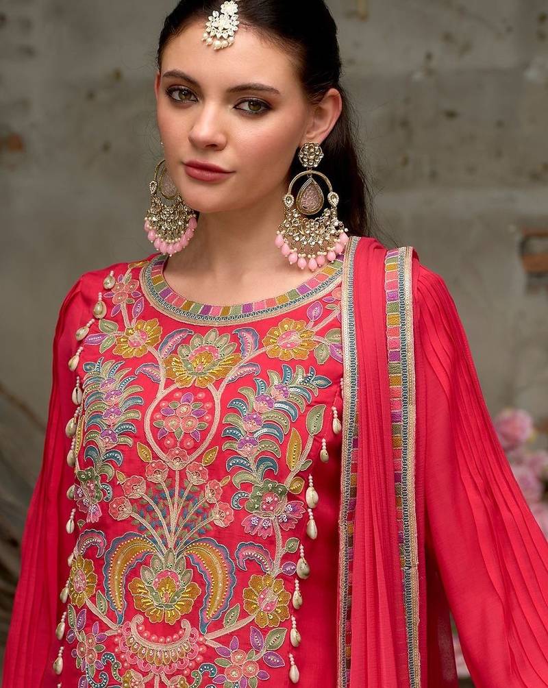 Women Ethnic Motifs Embroidered Kurta with Trousers & Dupatta
