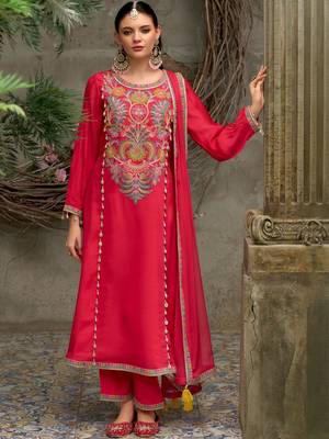 Women Ethnic Motifs Embroidered Kurta with Trousers & Dupatta 3