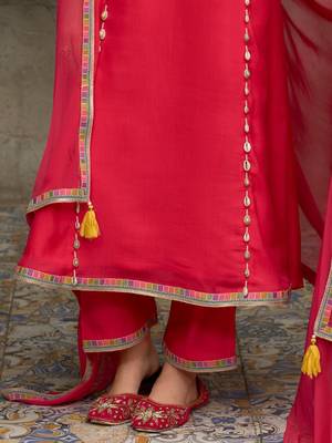 Women Ethnic Motifs Embroidered Kurta with Trousers & Dupatta 6