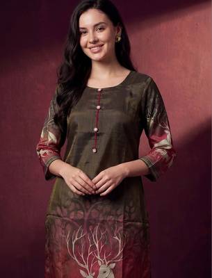 Women Animal Printed Regular Kurta with Trousers & With Dupatta 2